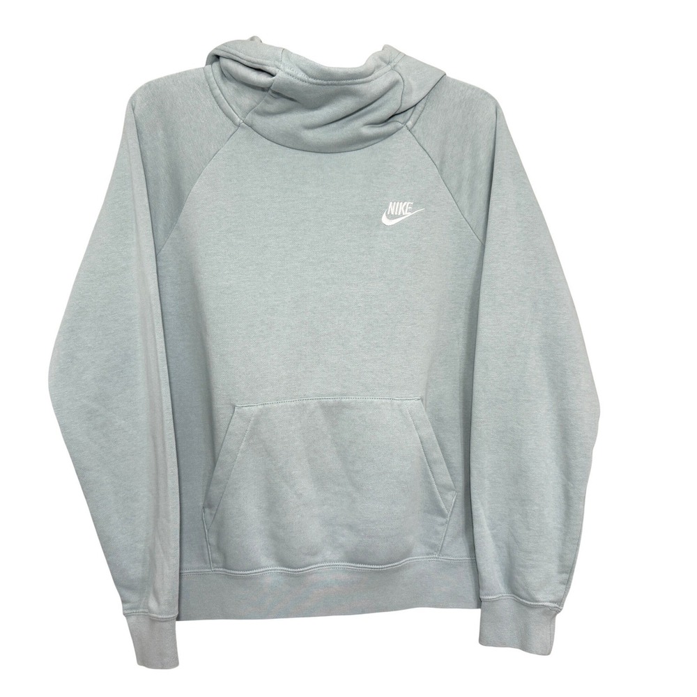 Nike Funnel Neck Womens Hoodie Size S Blue Cotton Casual Athleisure Streetwear